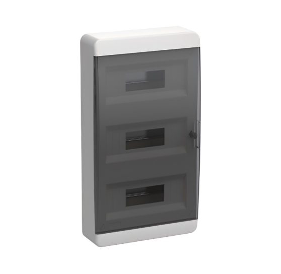 Бокс TEKFOR ЩРН-П-36 навесной пластик черная прозрачная дверь IP41