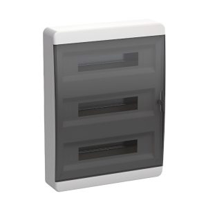 Бокс TEKFOR ЩРН-П-54 навесной пластик черная прозрачная дверь IP41