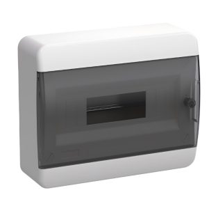 Бокс TEKFOR ЩРН-П-12 навесной пластик черная прозрачная дверь IP41