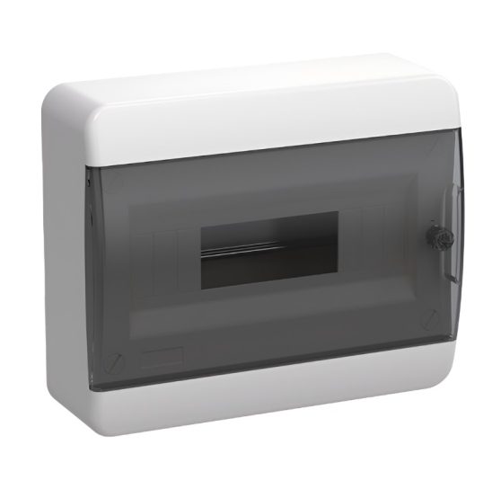 Бокс TEKFOR ЩРН-П-12 навесной пластик черная прозрачная дверь IP41