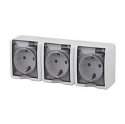 Розетка Эра 3х2Р+Е IP54 16AX-250В ОУ Эра Эксперт белый 11-2405-01