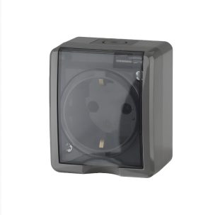 Розетка Эра 2Р+Е IP54, 16AX-250В, ОУ, Эра Эксперт сер 11-2401-01-03