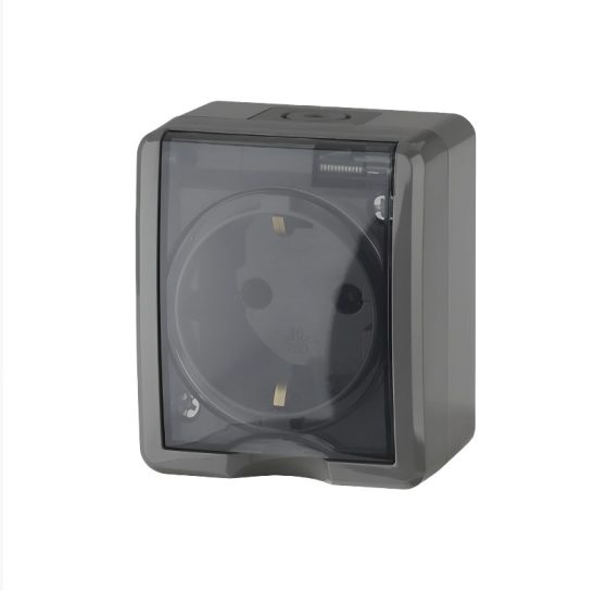 Розетка Эра 2Р+Е IP54, 16AX-250В, ОУ, Эра Эксперт сер 11-2401-01-03