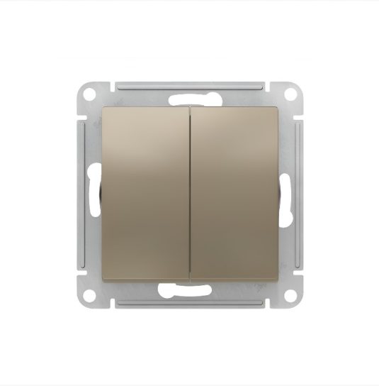 ATLASDESIGN 2-клавишный ВЫКЛЮЧАТЕЛЬ, сх 5 10АХ механизм шампань