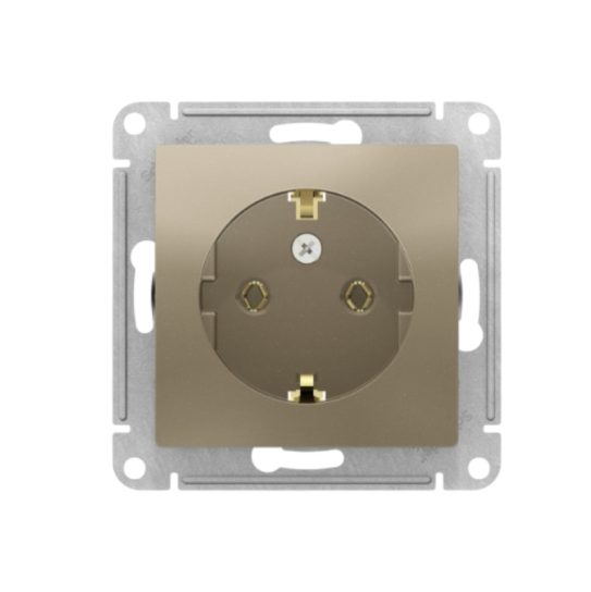 ATLASDESIGN РОЗЕТКА с заземлением 16А механизм шампань
