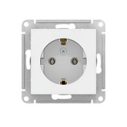 ATLASDESIGN РОЗЕТКА с заземлением 16А механизм Белый со шторками