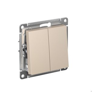 ATLASDESIGN 2-клавишный ПЕРЕКЛЮЧАТЕЛЬ 6 10АХ механизм шампань