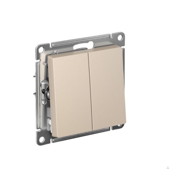 ATLASDESIGN 2-клавишный ПЕРЕКЛЮЧАТЕЛЬ 6 10АХ механизм шампань