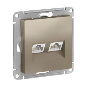 ATLASDESIGN РОЗЕТКА компьютерная RJ45 кат 5Е механизм Шампань