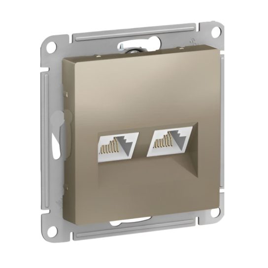 ATLASDESIGN РОЗЕТКА компьютерная RJ45 кат 5Е механизм Шампань