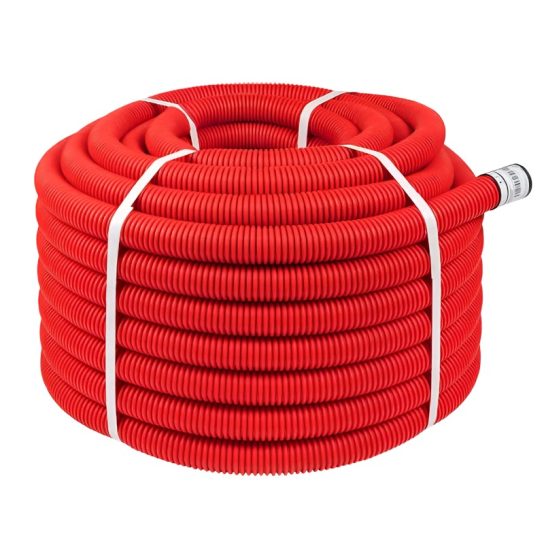 Трубка ПНД гофро двустен  красная d40мм (уп.50м)