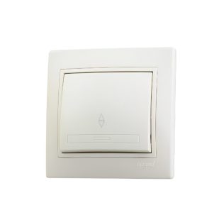 Выключатель 1кл Lezard проходной крем с/у