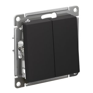 ATLASDESIGN 2-клавишный ПЕРЕКЛЮЧАТЕЛЬ 6 10АХ механизм карбон