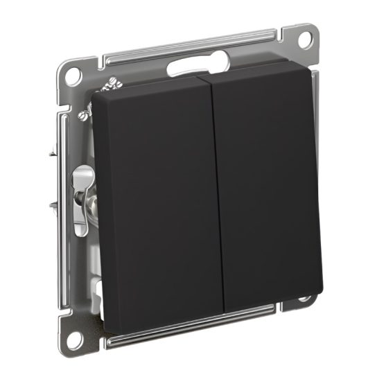 ATLASDESIGN 2-клавишный ПЕРЕКЛЮЧАТЕЛЬ 6 10АХ механизм карбон