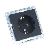 ATLASDESIGN РОЗЕТКА с заземл со шторками  16А механизм КАРБОН