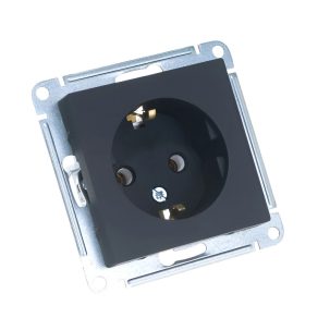 ATLASDESIGN РОЗЕТКА с заземл со шторками 16А механизм КАРБОН