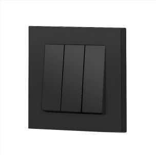 Выключатель Intro Accent тройной 10А-250В IP20 СУ антрацит 6-106-05