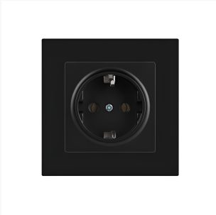 Розетка Intro Accent 2P+E Schuko 16А-250В IP20 СУ антрацит 6-202-05