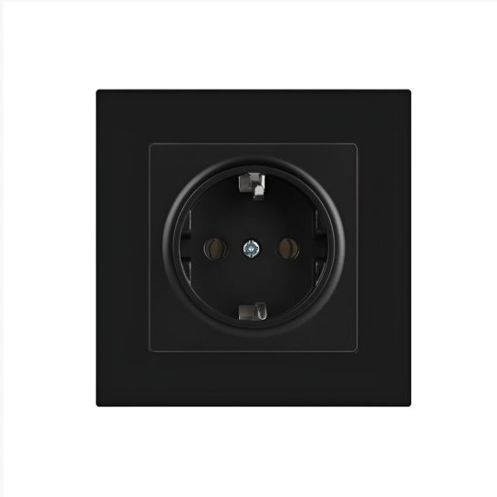 Розетка Intro Accent 2P+E Schuko 16А-250В IP20 СУ антрацит 6-202-05