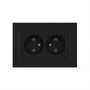 Розетка Intro Accent 2х2P 16А-250В IP20 СУ  антрацит 6-204-05