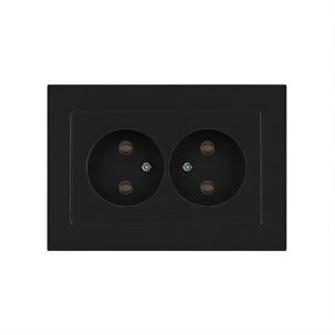 Розетка Intro Accent 2х2P 16А-250В IP20 СУ антрацит 6-204-05