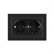 Розетка Intro Accent 2X2P+E Schuko 16А-250В IP20 СУ антрацит 6-205-05
