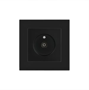 Розетка Intro Accent TV одиночная IP20 СУ антрацит 6-301-05