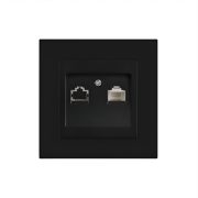 Розетка Intro Accent информационная RJ45 IP20 СУ антрацит 6-303-05