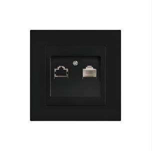 Розетка Intro Accent информационная RJ45 IP20 СУ антрацит 6-303-05