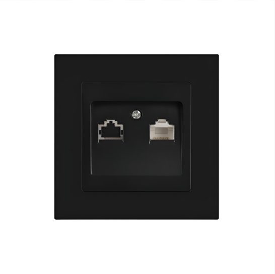 Розетка Intro Accent информационная RJ45 IP20 СУ антрацит 6-303-05