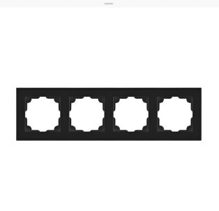 Рамка для розеток и выключателей Intro Accent на 4 поста СУ антрацит 6-504-05