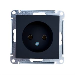 ATLASDESIGN РОЗЕТКА без заземления 16А механизм Карбон