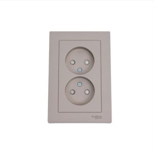 ATLASDESIGN РОЗЕТКА 2ая без заземлением 16А механизм Бежевый