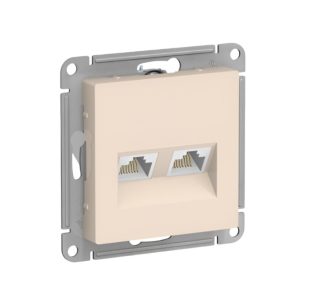 ATLASDESIGN РОЗЕТКА 2-ая компьютерная RJ45+RJ45 кат 5Е механизм Бежевый