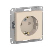 ATLASDESIGN РОЗЕТКА 2-ая с заземл со шторками 16А механизм Бежевый