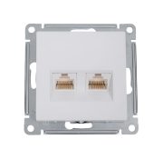 ATLASDESIGN РОЗЕТКА 2-ая компьютерная RJ45+RJ45 кат 5Е механизм Белый