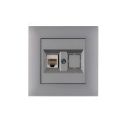 Розетка Karea серебро CAT5+гнездо