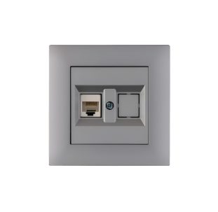 Розетка Karea серебро CAT5+гнездо