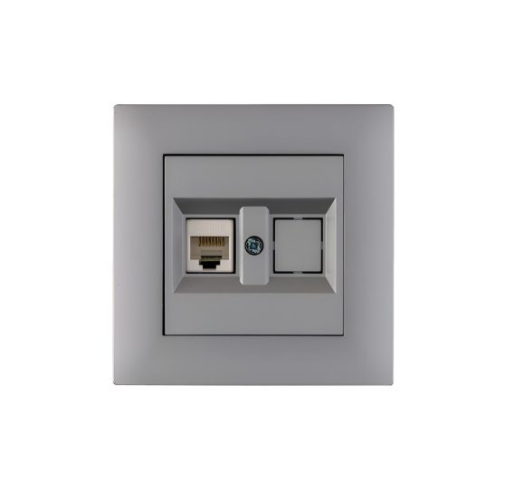 Розетка Karea серебро CAT5+гнездо