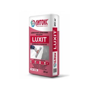 Шпатлевка LUXIT белая цементная фасадная 20 кг (60меш) Литокс