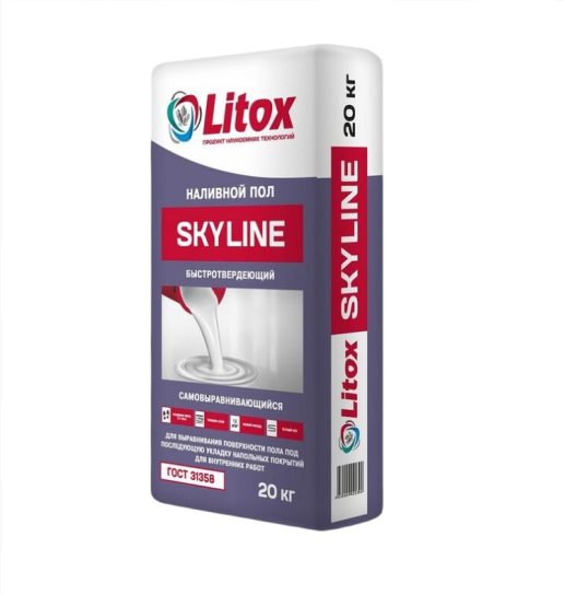 Наливной пол быстротвердеющий SKYLINE 20 кг Литокс (70 меш)
