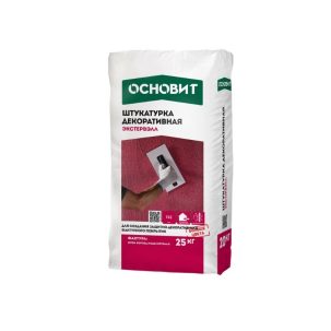 Основит Штукатурка ЭКСТЕРВЭЛЛ OS-2.5 GK короед серый 25 кг (42 меш) УЦЕНКА