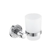 Стакан GFmark стеклянный с креплением к стене с БЕЛОЙ МОЗАИКОЙ 3206 Н/З УЦЕНКА