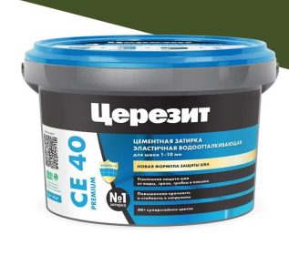 Затирка СЕ 40/2 эл.вод. против-гриб. 73 оливковый 2 кг Церезит